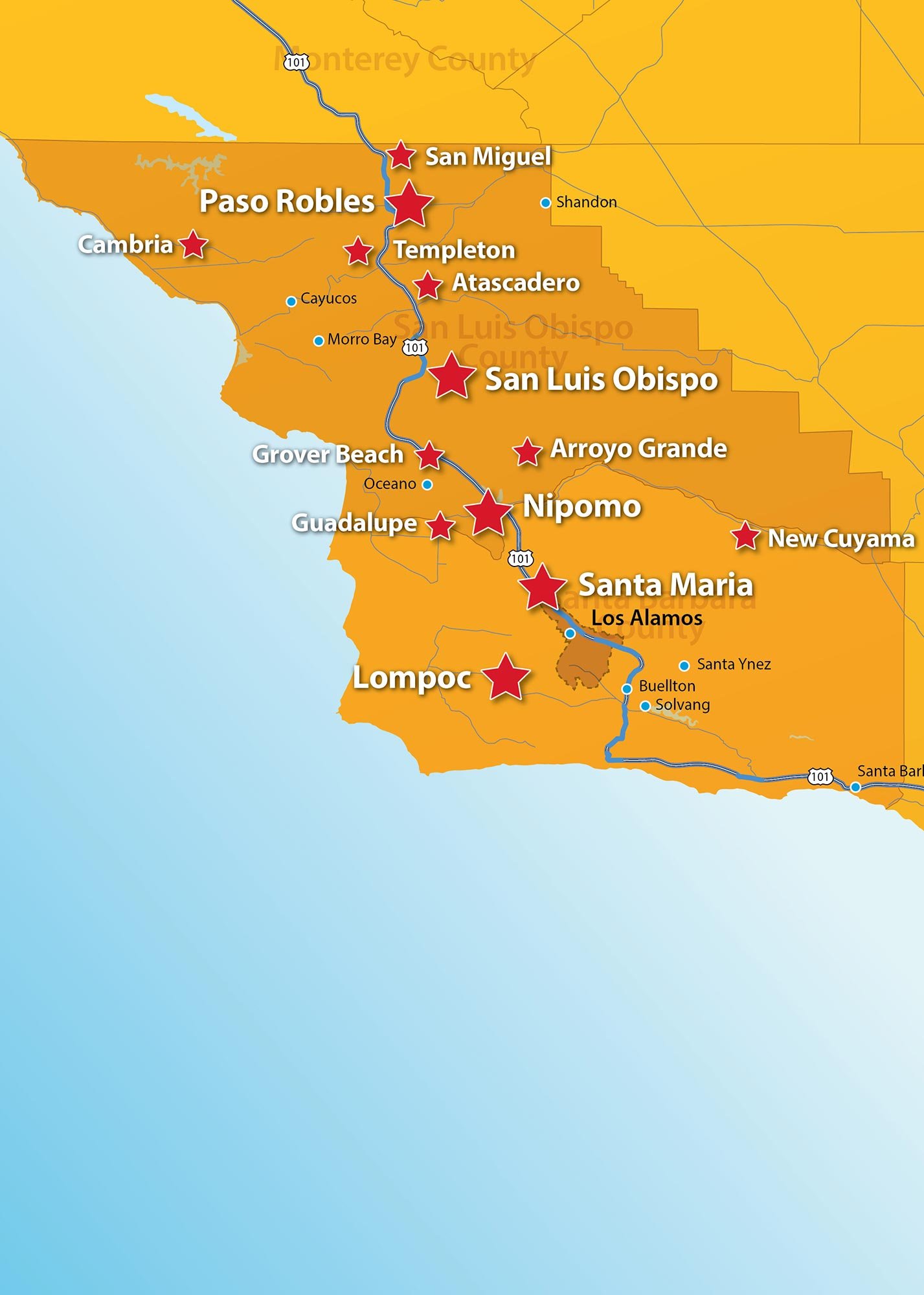 CHC clinic locations on the central coast